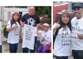 Semangat kebersamaan ketua FMPS wisje Maramis bersama ketua ormas Isak tambahani juga stafsus pemprov sulut diacara HUT Ke 61