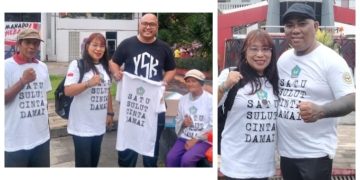 Semangat kebersamaan ketua FMPS wisje Maramis bersama ketua ormas Isak tambahani juga stafsus pemprov sulut diacara HUT Ke 61