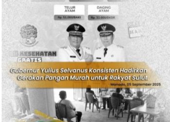 ‎Gubernur Yulius Selvanus Konsisten Hadirkan Gerakan Pangan Murah untuk Rakyat Sulut