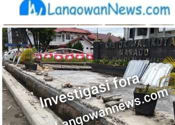 Drainase didepan kantor walikota Manado diduga asal jadi