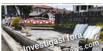 Drainase didepan kantor walikota Manado diduga asal jadi