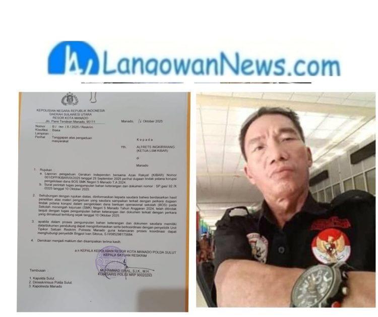 Polresta Manado Tindaklanjuti Aduan Dugaan Korupsi Dana BOS SMK Negeri 5 Manado