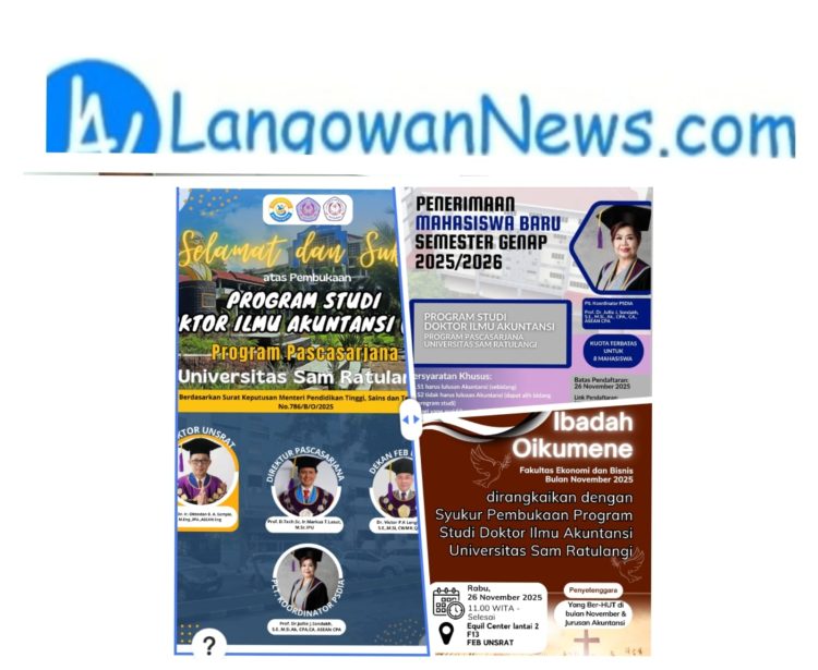 FEB Unsrat Gelar Ibadah Oikumene dan Rayakan Peresmian Program Studi Doktor Ilmu Akuntansi