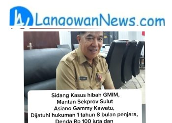 Hakim Vonis 1 Tahun 8 Bulan Penjara kepada Asiano Gammy Kawatu dalam Kasus Korupsi Hibah GMIM