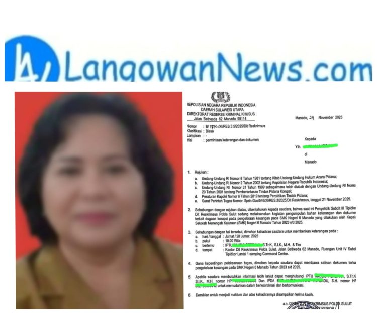 Dugaan Korupsi Miliaran di SMK N 6 Manado: Kepsek Selewengkan Dana BOS, ADEM, dan Swakelola, Gaji Honorer Mangkrak hingga SetahunManado,