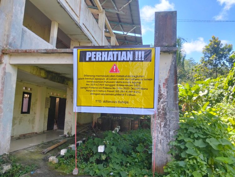 Alfonsus Suteja Gugat Pemerintah Sulut: Lahan 300 m² Diserobot untuk GOR Kawangkoan Meski Menang 