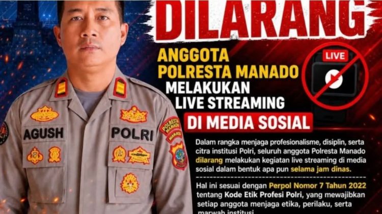 Polresta Manado Larang Anggota Live Streaming Saat Jam Dinas, Netizen Beri Beragam Tanggapan