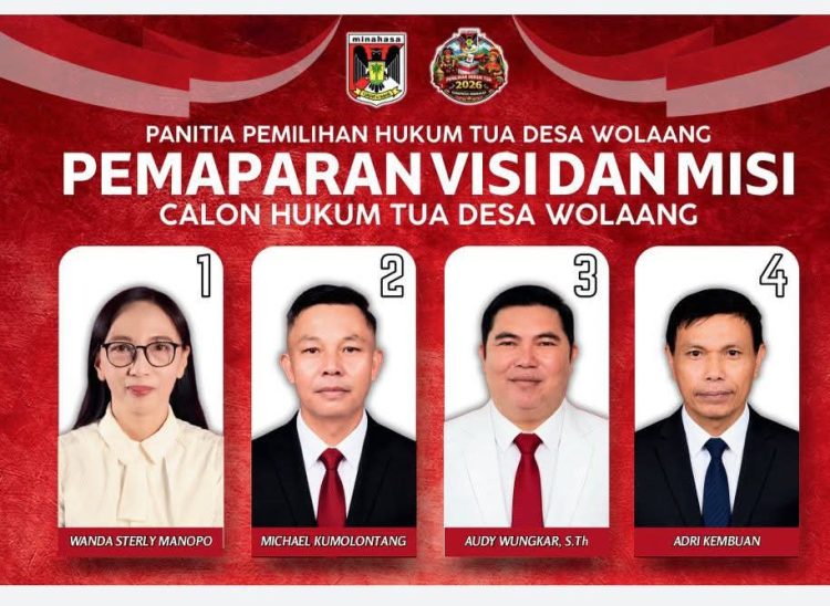 Empat Calon Hukum Tua Desa Wolaang Siap Adu Gagasan, Paparkan Visi dan Misi di Hadapan Masyarakat