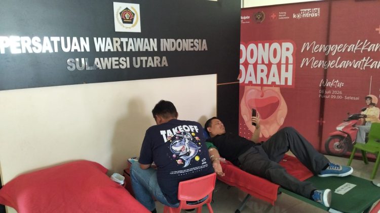Kolaborasi Peduli Sesama, Honda DAW dan PWI Kota Manado Sukseskan Donor Darah HUT ke-403 Kota Manado