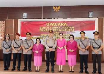 Kapolres Minahasa Pimpin Sertijab Wakapolres dan Sejumlah Pejabat Utama, Tekankan Profesionalisme serta Pelayanan Prima