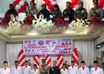 Siswa SMA Taruna Nusantara Kampus Langowan Dikukuhkan sebagai Anggota Paskibraka Kecamatan Langowan Raya