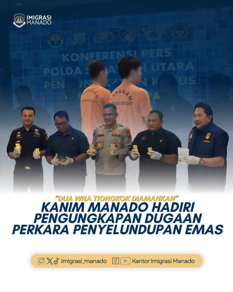 Dua WNA Tiongkok Diamankan di Bandara Sam Ratulangi, Bawa 16 Batang Logam Diduga Emas